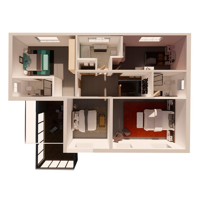 Four-bedroom layout created through in-house architectural plannin