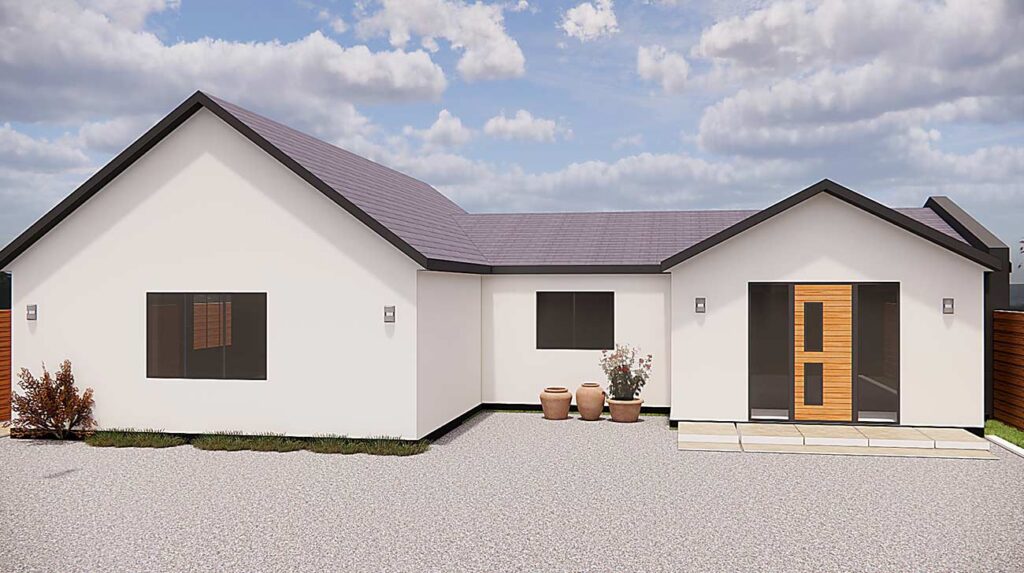 Completed 3-bedroom modern bungalow rebuilt by ABM Build in Horsham, West Sussex